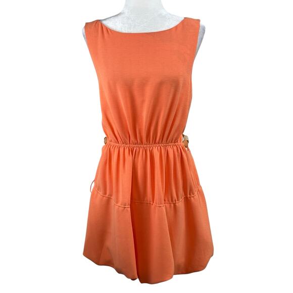 Jonathan Simkhai Peach Romy Cutout Bead Sleeveless Boat Neck Bubble Mini Dress 8 - Picture 3 of 16